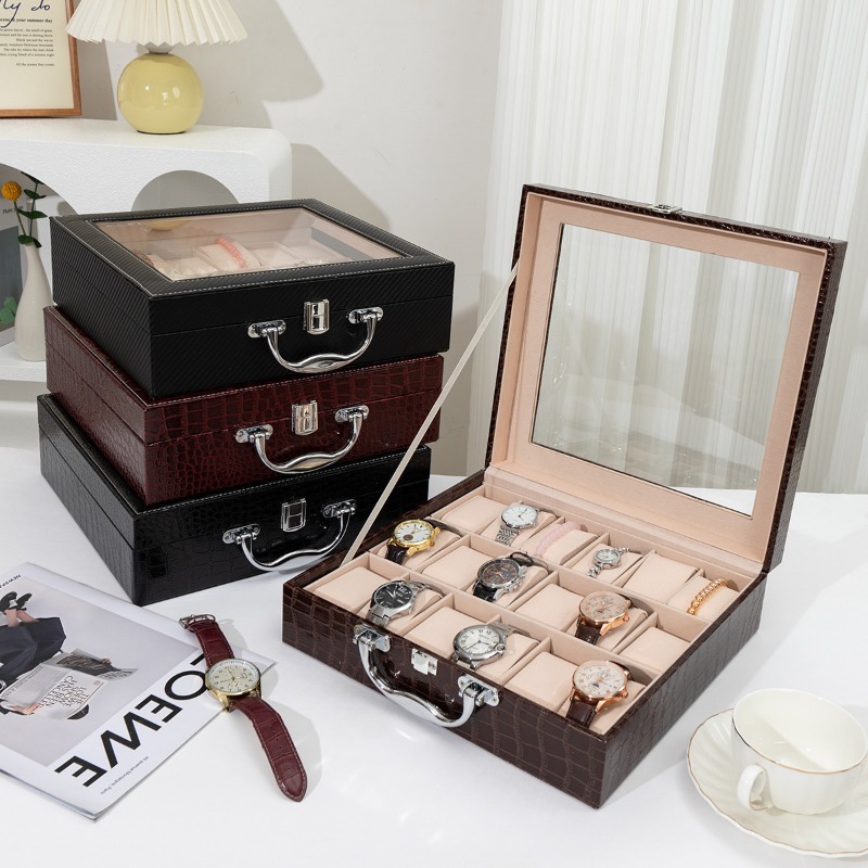 Luxury Watch Collection Box - Caixa de Armazenamento para Relógios Retrô