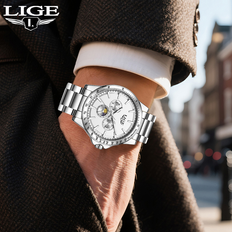 Luxury Watch Display - LIGE Top Marca de Luxo Relógio