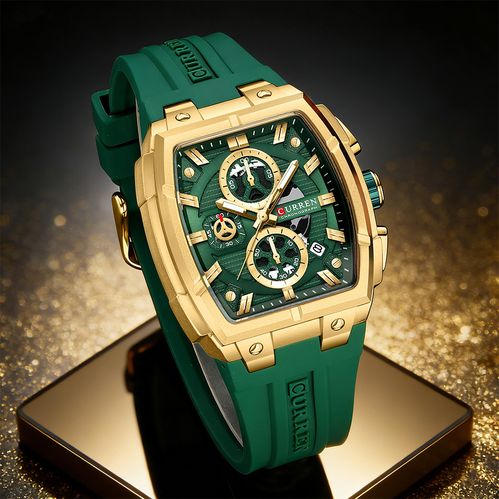 Luxury Watch And Bracelet - Relógio de Luxo Vintage CURREN para