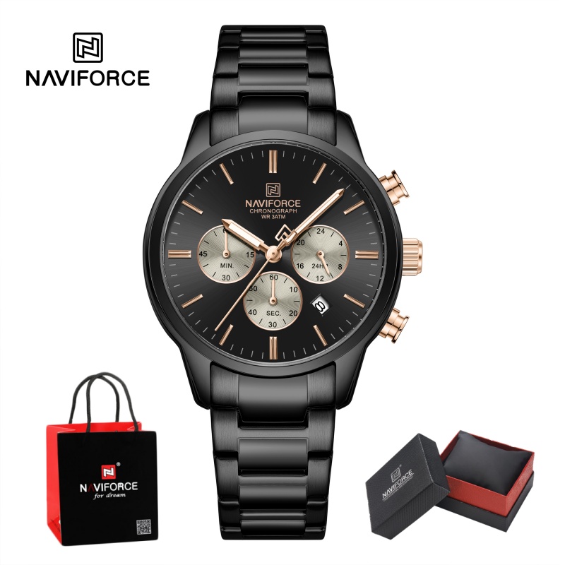 Luxury Watch And Bracelet - Relógio Cronógrafo de Quartzo NAVIFORCE para
