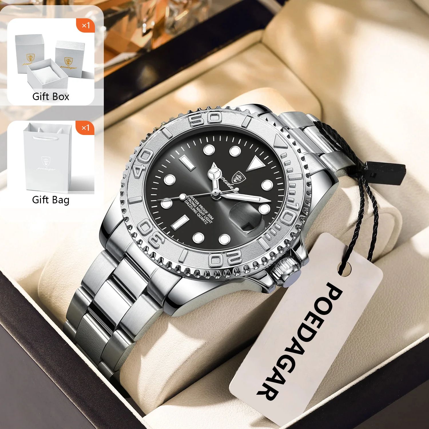 Luxury Watch And Bracelet - Poedagar na moda esporte homem relógio