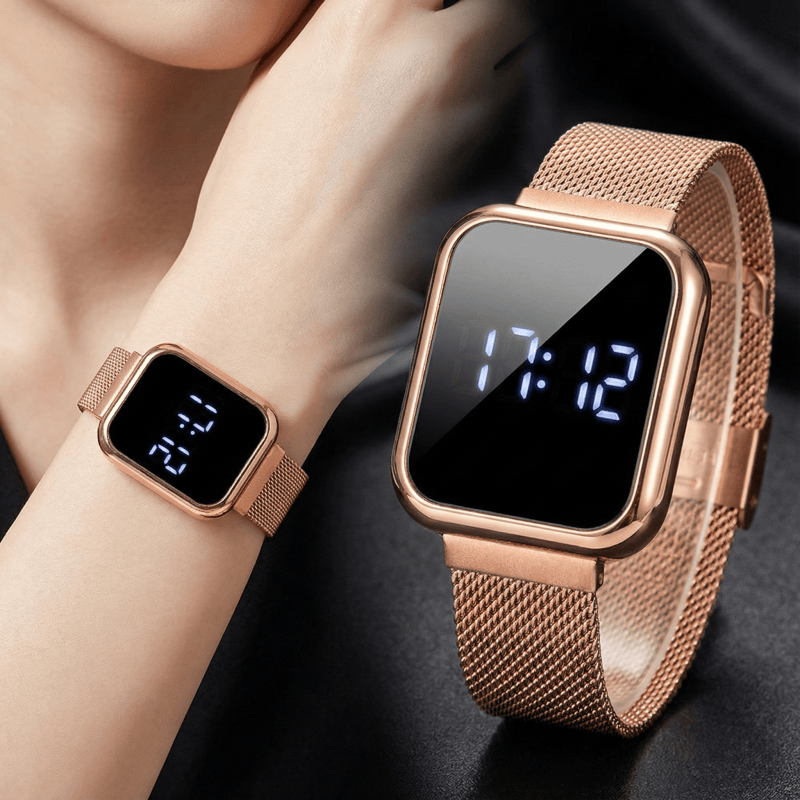 Luxury Watch Market - Moda retângulo relógios digitais para mulheres