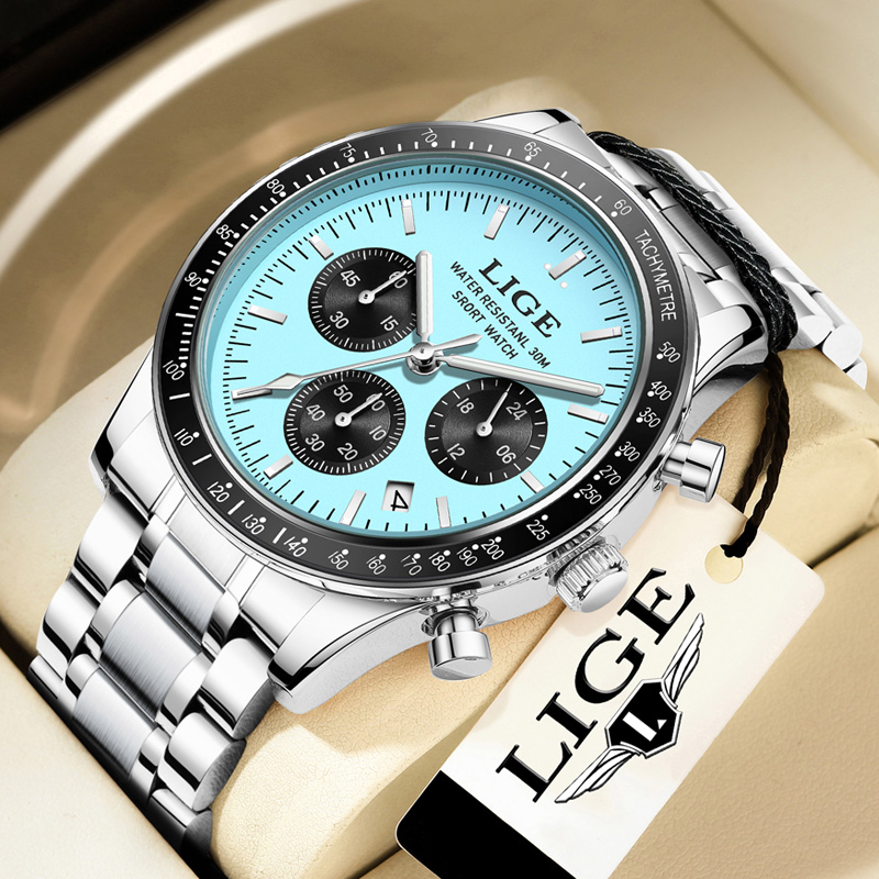 Luxury Watch Collection Box - Relógio Masculino de Luxo LIGE, Nova