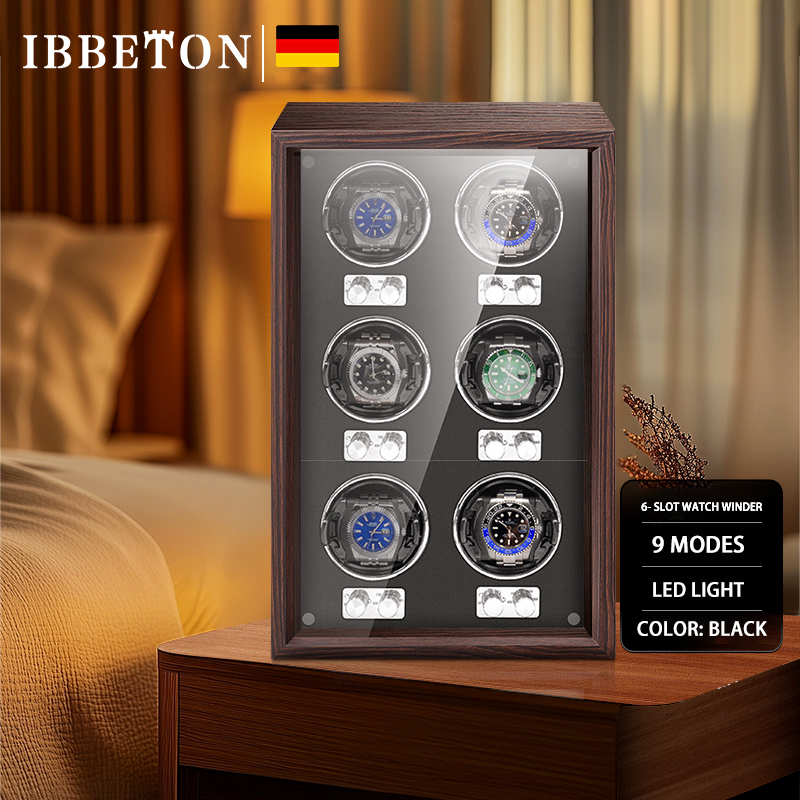 Luxury Watch Collection Box - IBBETON Luxo marca relógio de madeira
