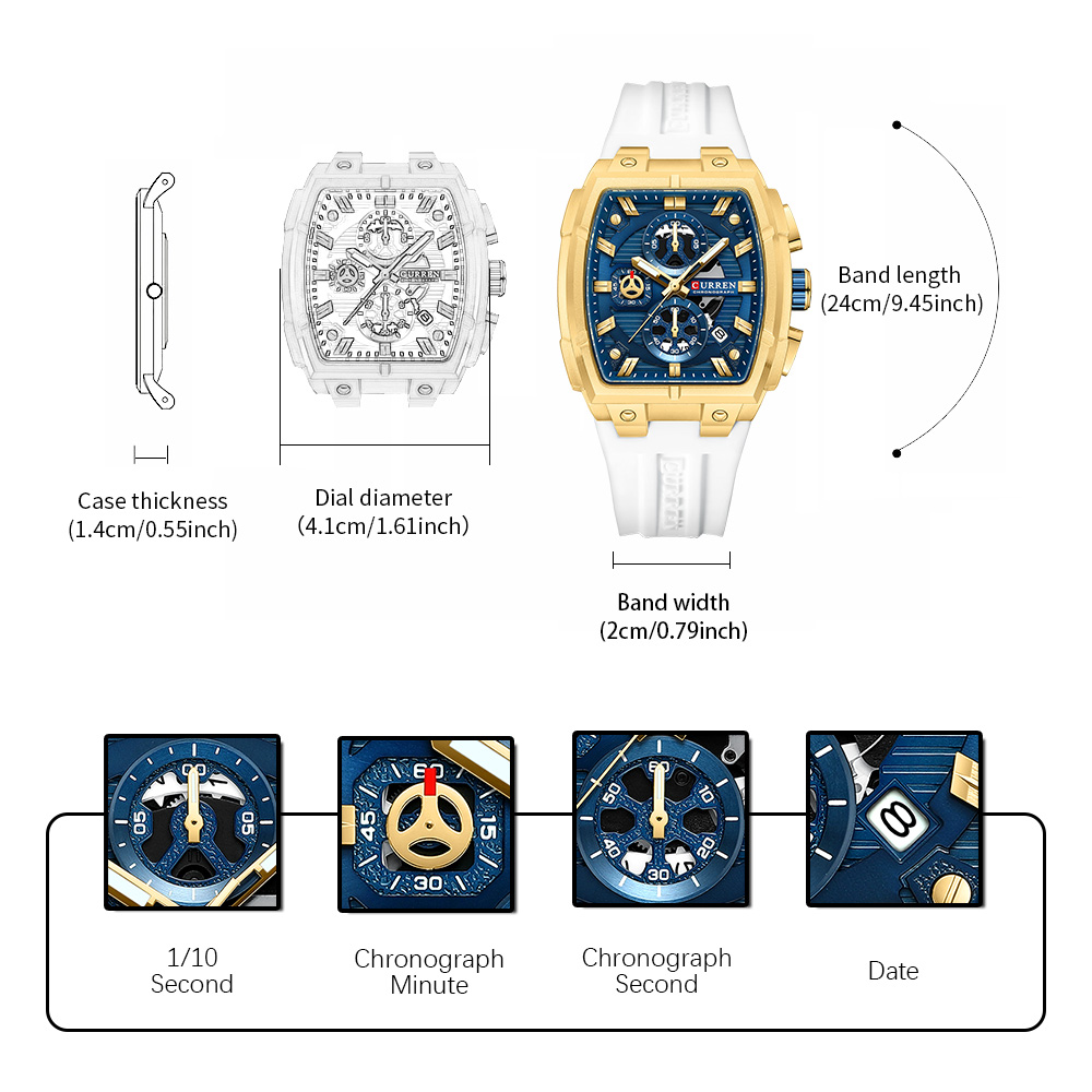 Relógio de Luxo Vintage CURREN - Luxury Watch And Bracelet avaliação e preço