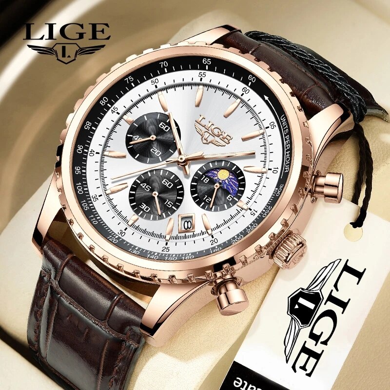 LIGE-Relógio de pulso de quart - Luxury Watch Collection Box avaliação e preço