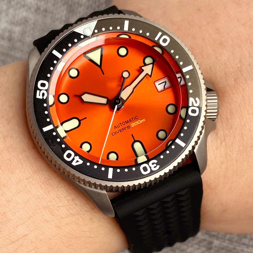 37mm 65g titânio 20atm mergulh - Titanium Sport Watch avaliação e preço